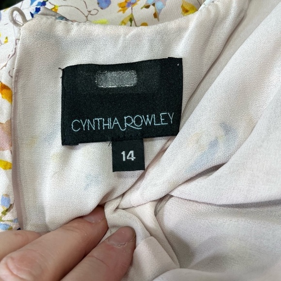 Cynthia Rowley Blush Pink Magic Garden Floral Flutter Sleeve Maxi Dress Size 14 - Picture 9 of 15